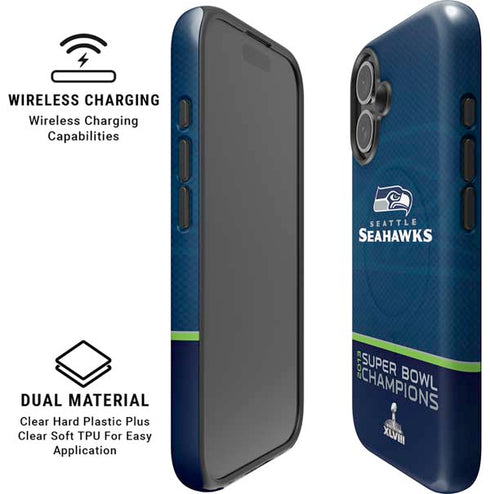 NFL Seattle Seahawks Super Bowl XLVIII iPhone 16 Plus Magsafe Impact Case